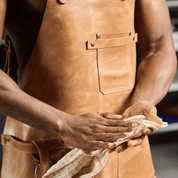 Grill Apron No. 63 In Crazy Walnut, Quality Leather