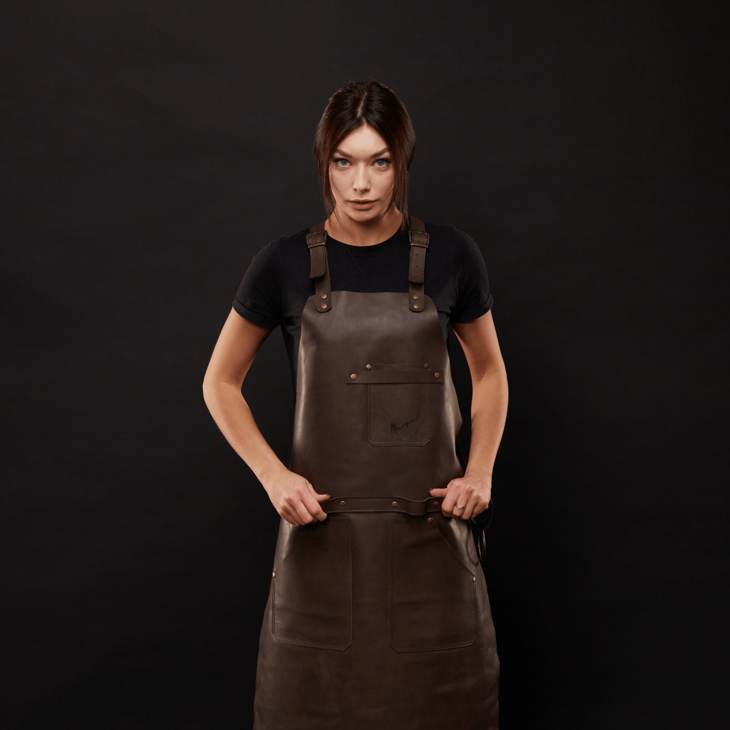 BBQ Apron No.63 in Chestnut, High Quality Leather