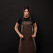 BBQ Apron No.63 in Chestnut, High Quality Leather