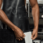 Cooking apron made of leather no. 91 In Dark anaconda, premium quality leather