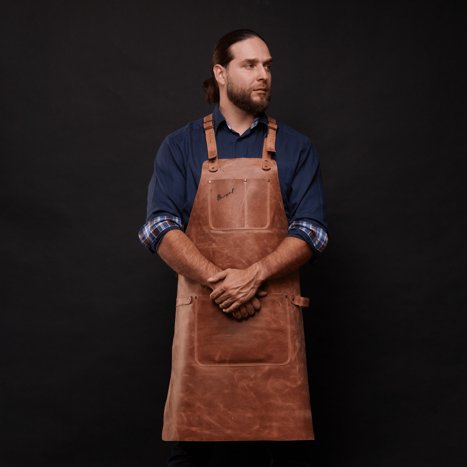 Cooking Apron No. 67 In Crazy Walnut, Quality Leather