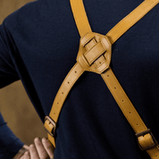 Crossback apron No. 63 made of cowhide in amber