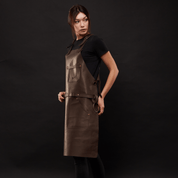 BBQ Apron No.63 in Chestnut, High Quality Leather