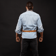 Neckband Apron No. 91 In Amber, Premium Leather