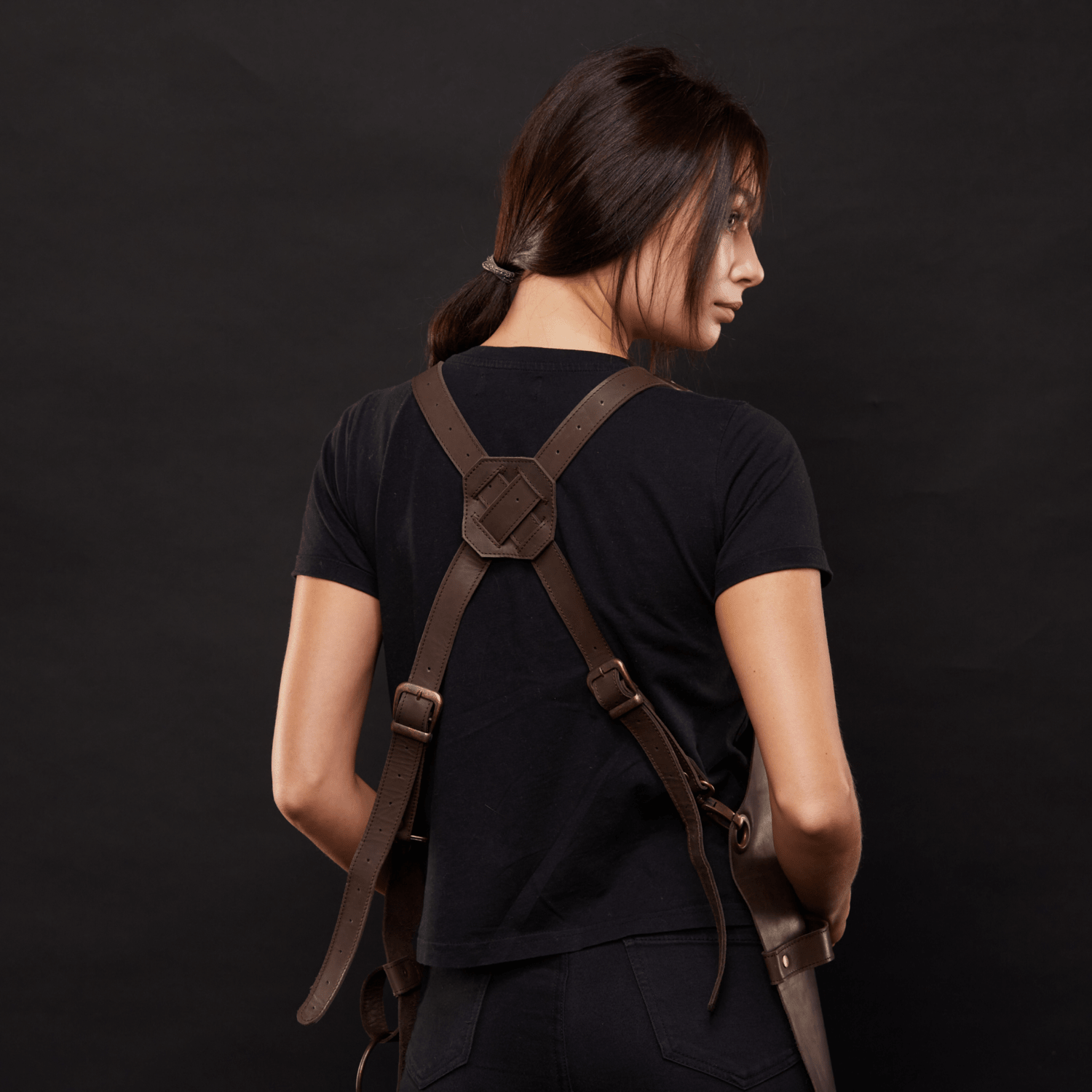 BBQ Apron No.63 in Chestnut, High Quality Leather
