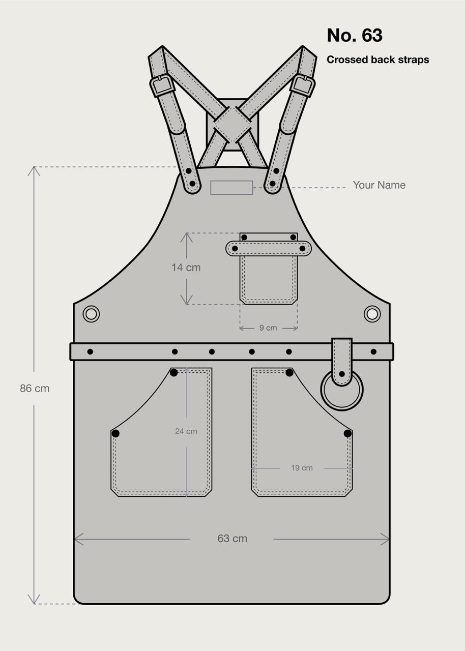 BBQ Apron No.63, Finest Leather in Mahogany