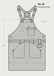 BBQ Apron No.63, Finest Leather in Mahogany