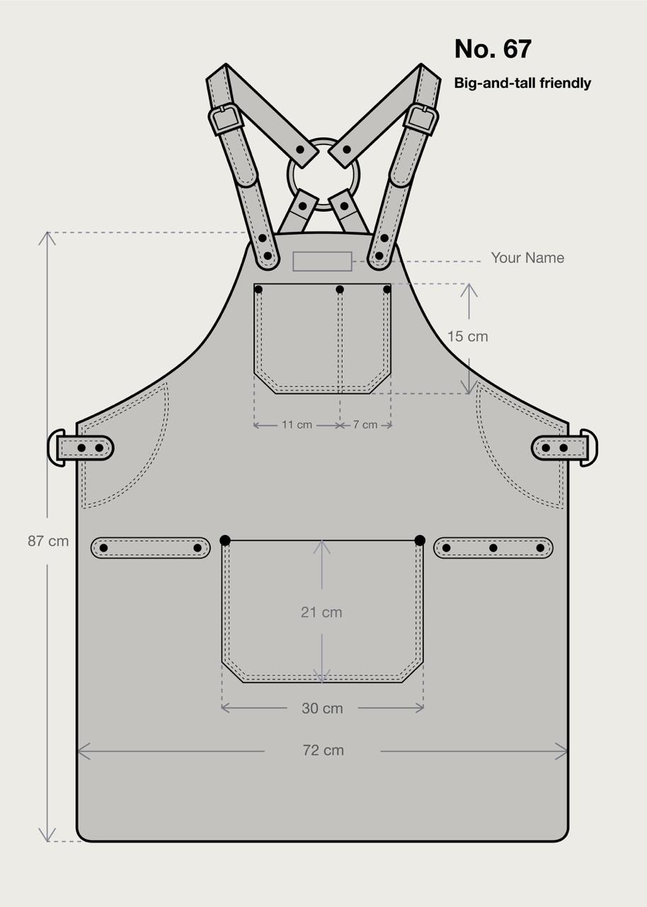 Cooking Apron No. 67 In Crazy Walnut, Quality Leather