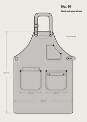 Neckband Apron No. 91 In Amber, Premium Leather