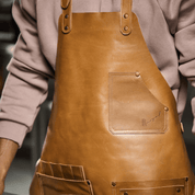 Premium Apron No. 91 In Caramel, Quality Leather