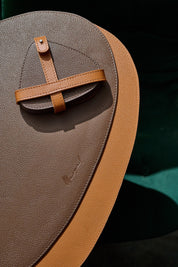 Leder-Glasuntersetzer – Schokobraun/Karamellbraun (wendbar), 6er Set