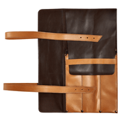 Knife bag in chestnut, high-quality leather