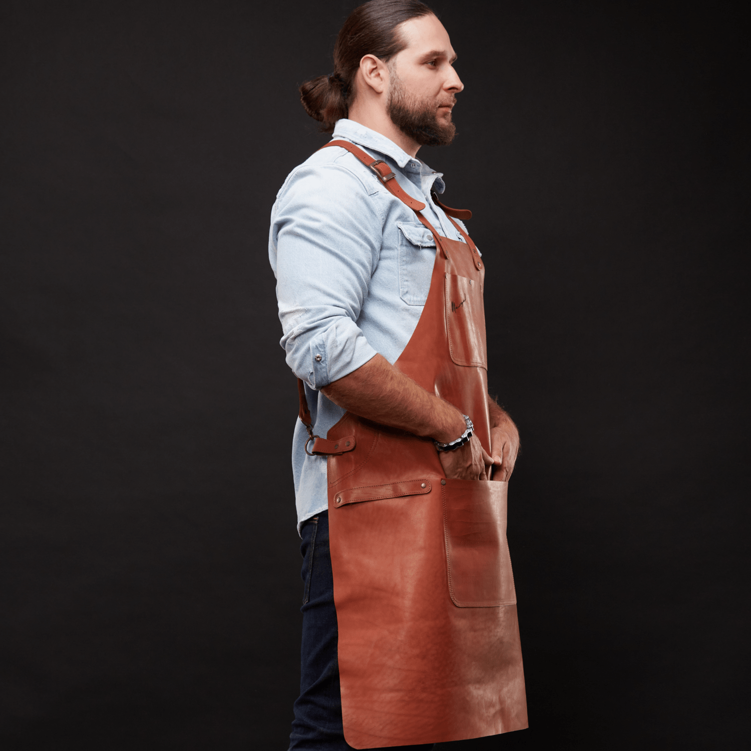 Leather Apron No. 67 In Mahogany, Premium Quality Leather