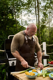 BBQ-Schürze Nr.63 in Chestnut, Hochwertiges Leder