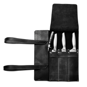 Knife bag in dark ostrich, genuine leather