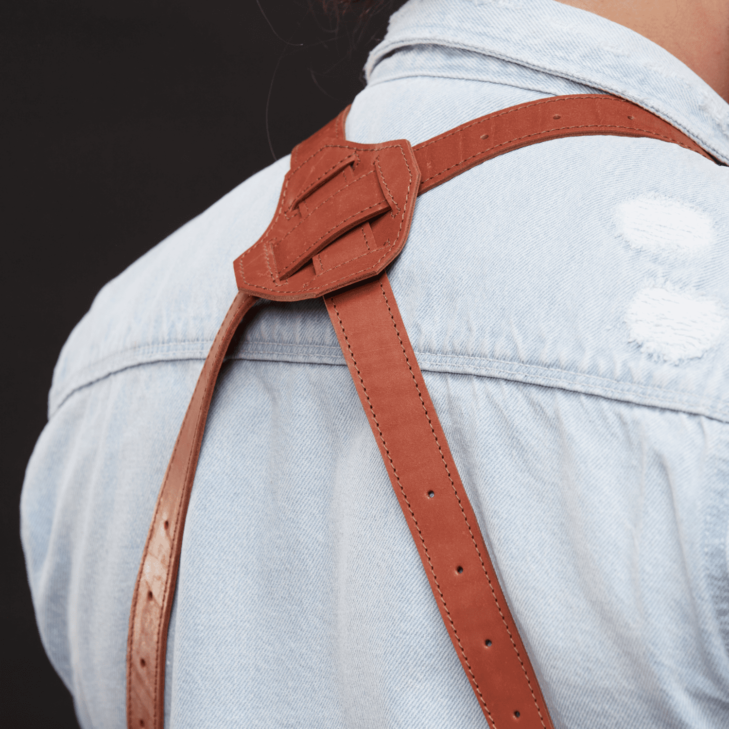 BBQ Apron No.63, Finest Leather in Mahogany