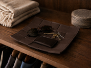 COVE Tray aus Leder – Classic Brown, Groß