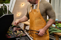 Neckband Apron No. 91 In Amber, Premium Leather - Amber