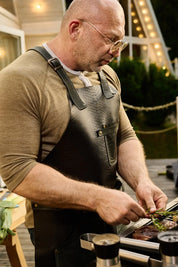 Grillschürze Nr. 63 in Dark Anaconda - hochwertiges Leder