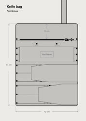 Messerrolle in Dark Anaconda für 8 Messer - hochwertiges Leder