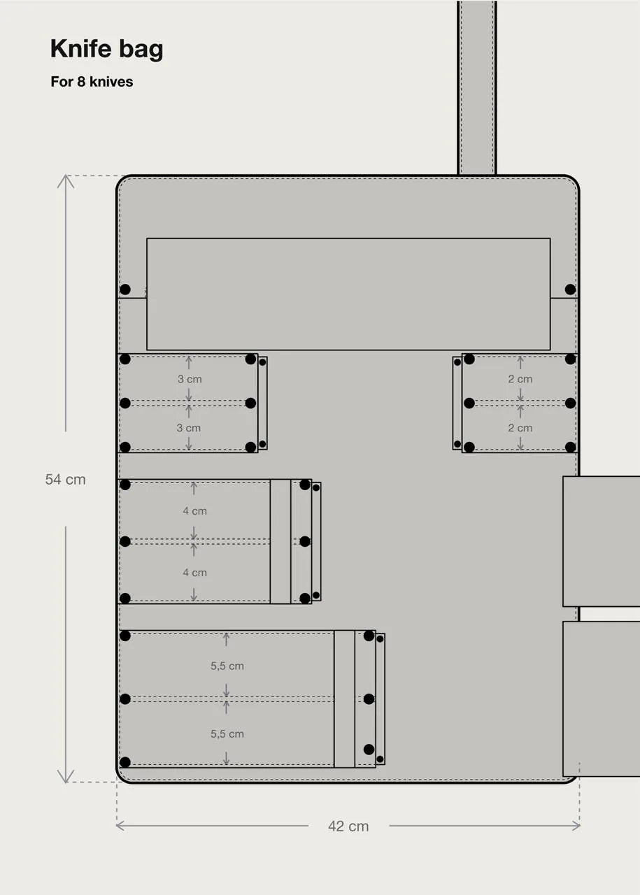 Messerrolle in Dark Anaconda für 8 Messer - hochwertiges Leder