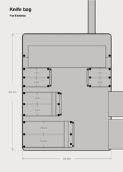 Messerrolle in Dark Anaconda für 8 Messer - hochwertiges Leder