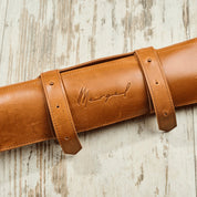 Leather knife bag in Crazy Walnut for 8 knives