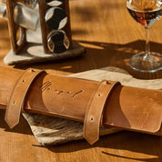 Leather knife bag in Crazy Walnut for 8 knives