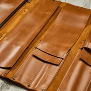 Leather knife bag in Crazy Walnut for 8 knives