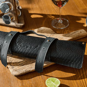 Messerrolle in Dark Anaconda für 8 Messer - hochwertiges Leder