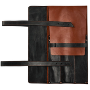 Knife bag in mahogany, high-quality leather
