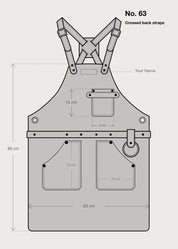 Grillschürze Nr.63 in Dark Ostrich - hochwertiges Leder