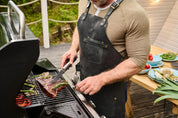 Grillschürze Nr. 63 in Crazy Deep Black - hochwertiges Leder