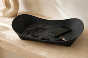 WAVE Tray aus Leder – Schwarz, Detail