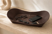 WAVE Tray aus Leder – Klassisches Braun