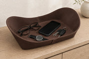 WAVE Tray aus Leder – Klassisches Braun, Detail